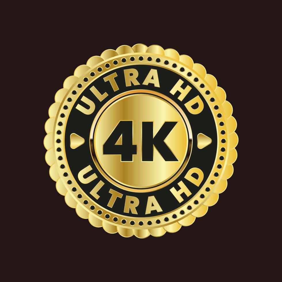 golden 4k Ultra hd Taste Video Auflösung Symbol vektor