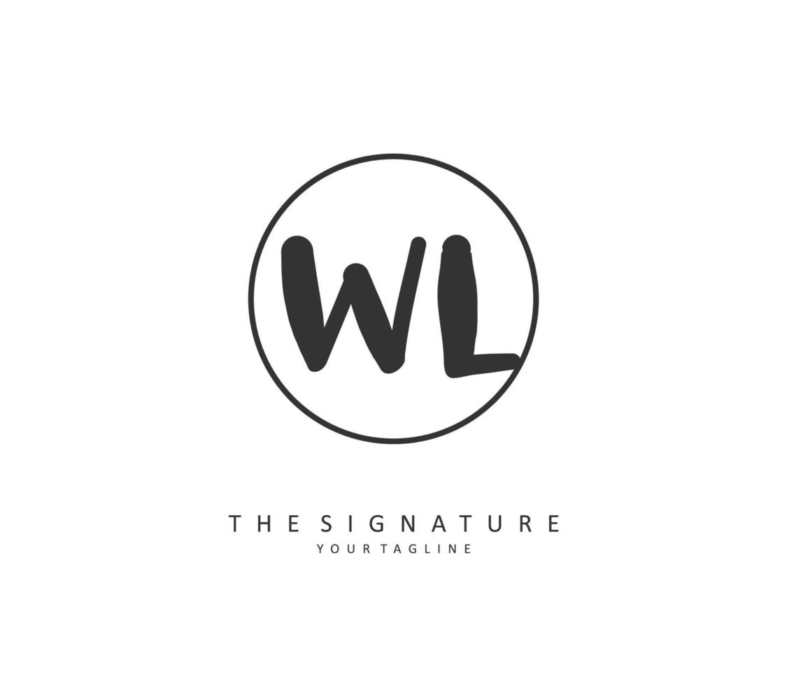 wl Initiale Brief Handschrift und Unterschrift Logo. ein Konzept Handschrift Initiale Logo mit Vorlage Element. vektor