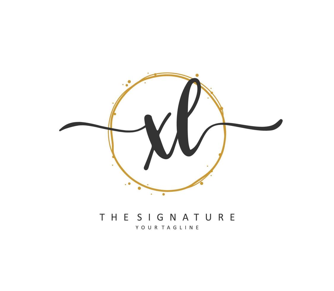 xl Initiale Brief Handschrift und Unterschrift Logo. ein Konzept Handschrift Initiale Logo mit Vorlage Element. vektor