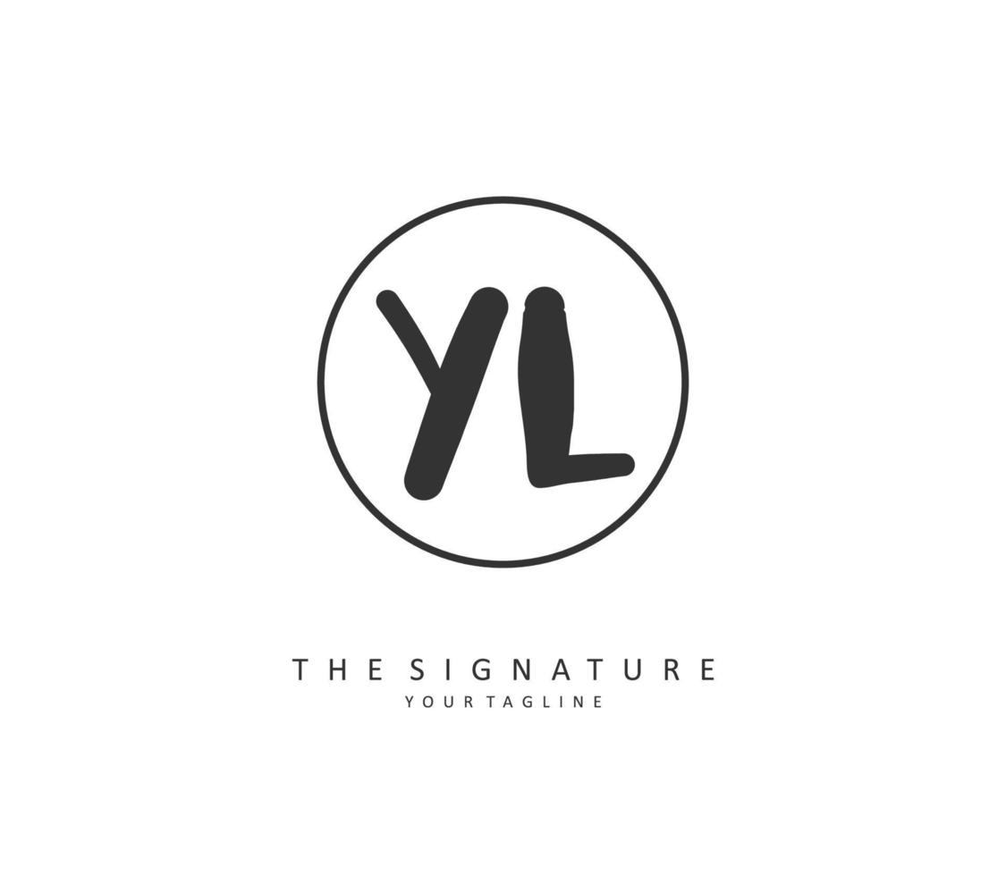 yl första brev handstil och signatur logotyp. en begrepp handstil första logotyp med mall element. vektor