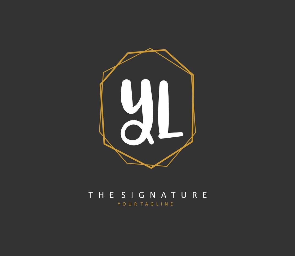 yl Initiale Brief Handschrift und Unterschrift Logo. ein Konzept Handschrift Initiale Logo mit Vorlage Element. vektor