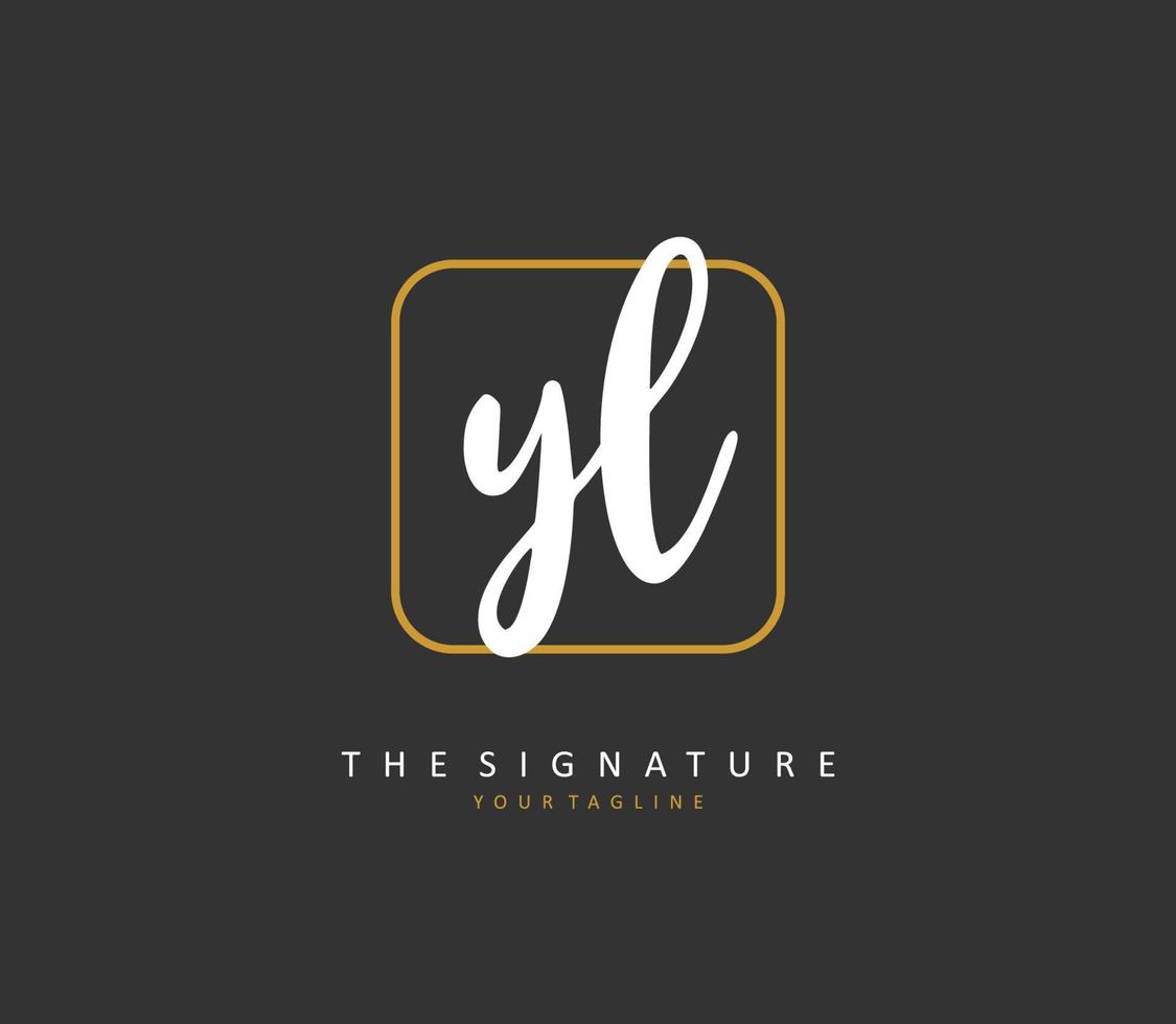 yl Initiale Brief Handschrift und Unterschrift Logo. ein Konzept Handschrift Initiale Logo mit Vorlage Element. vektor