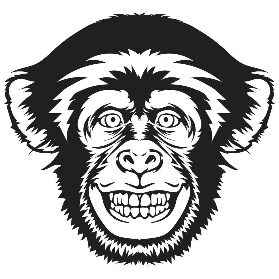 leende schimpans vektor bild