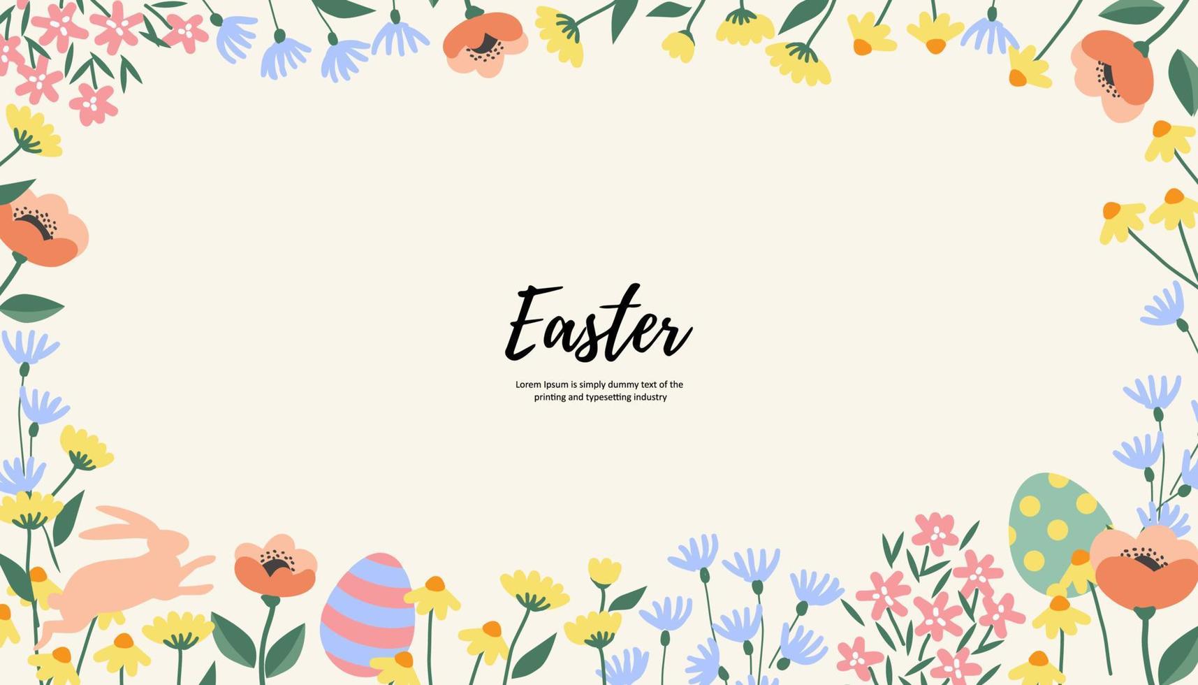 glücklich Ostern Dekoration Hintergrund. Ostern Elemente Dekoration Rahmen zum Fall, Einladung, Hintergrund und Banner Design. Vektor Illustration.