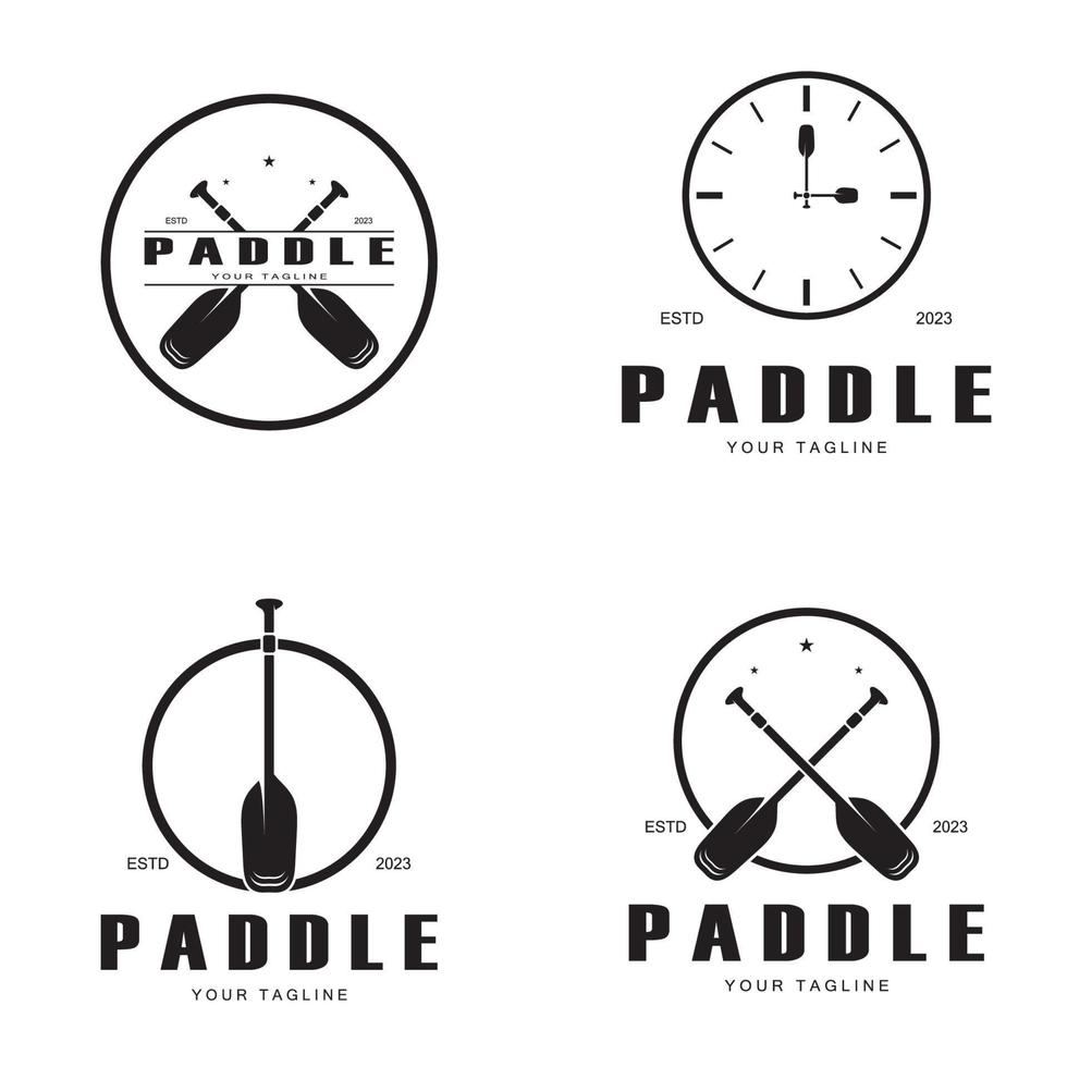 einfach Paddel Logo Design zum Surfen, Rafting, Kanu, Boot, Surfen und Rudern Ausrüstung Geschäft, Vektor