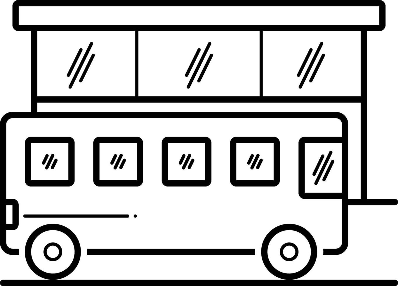 linje ikon för buss vektor