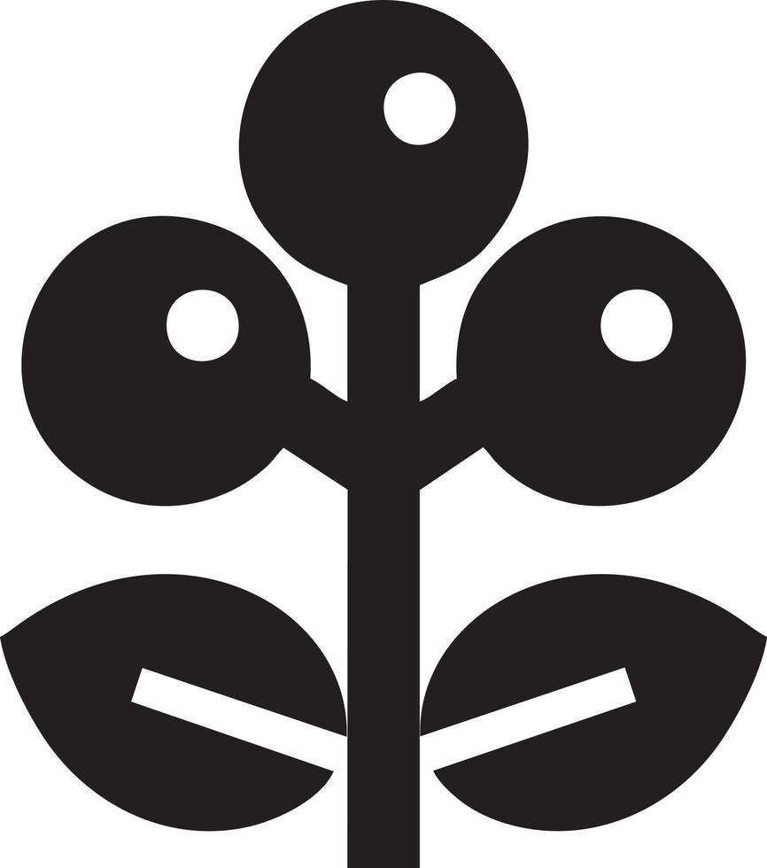 Baum Symbol Symbol Bild Vektor, Illustration von das Baum Botanik im schwarz Bild vektor