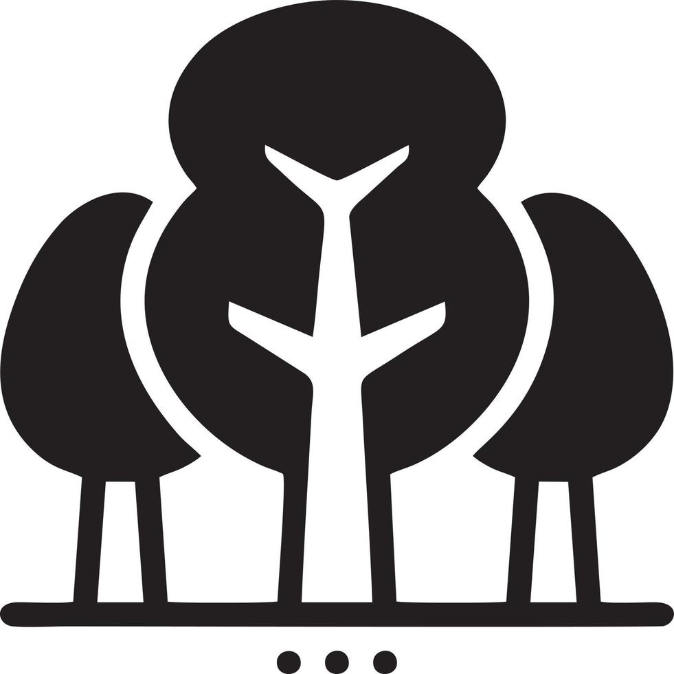 Baum Symbol Symbol Bild Vektor, Illustration von das Baum Botanik im schwarz Bild vektor