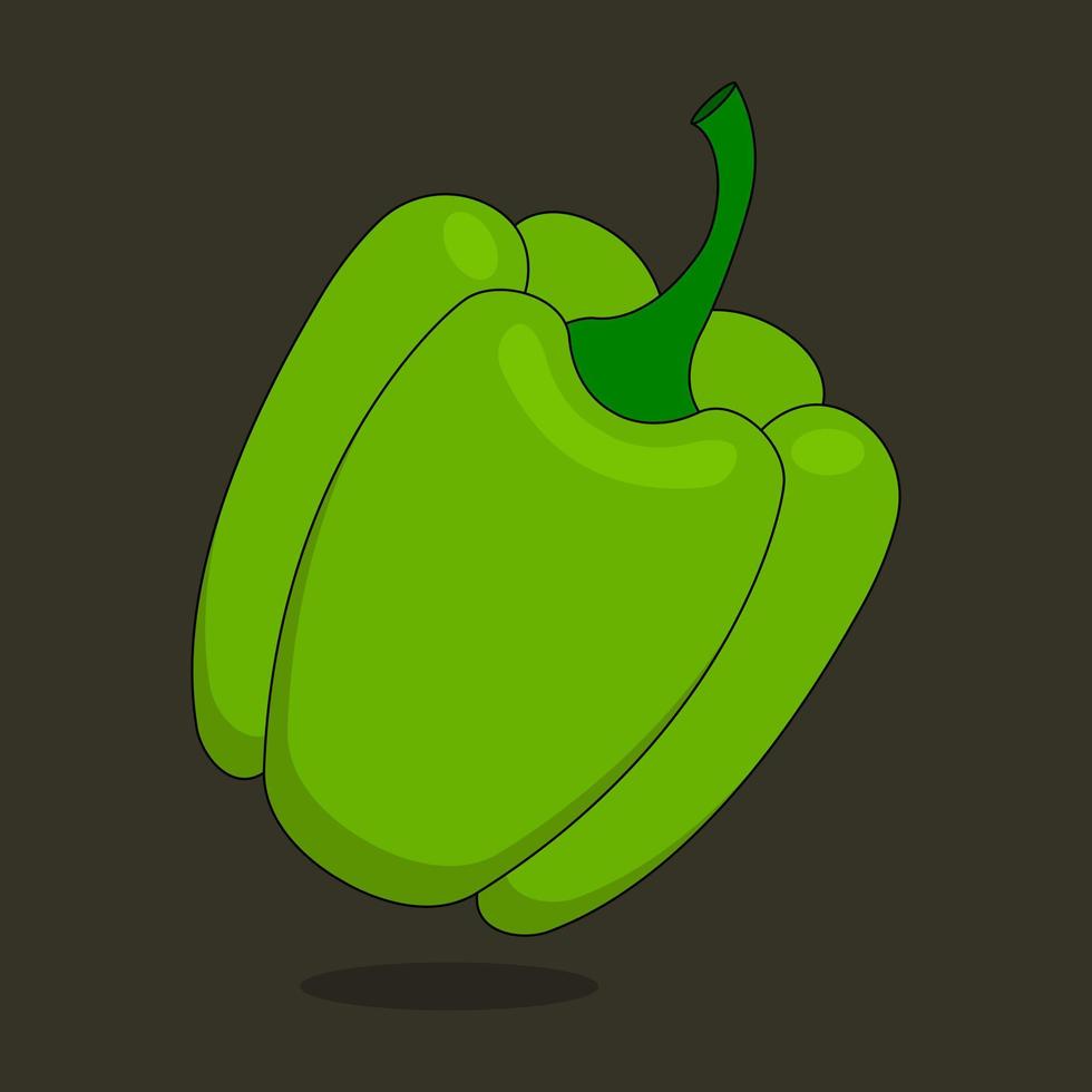 grön peppar vegetabiliska isolerat ikon. vektor