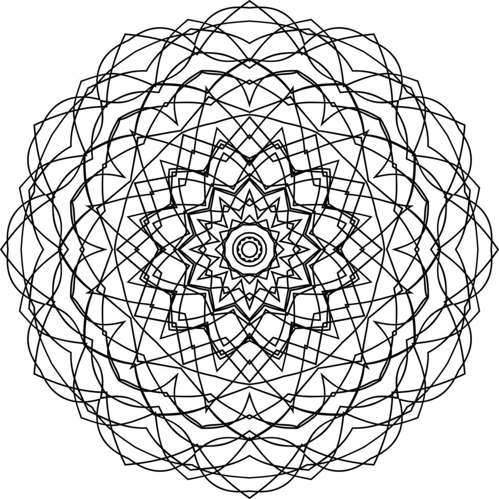 arabicum figur blommig svart och vit dekorativ mandala mönster design vektor