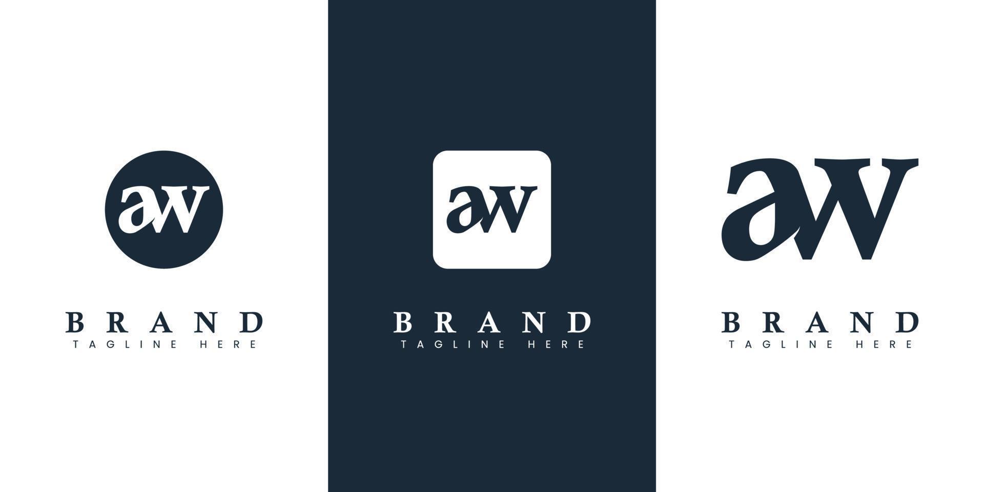 modern och enkel små bokstäver aw brev logotyp, lämplig för några företag med aw eller wa initialer. vektor