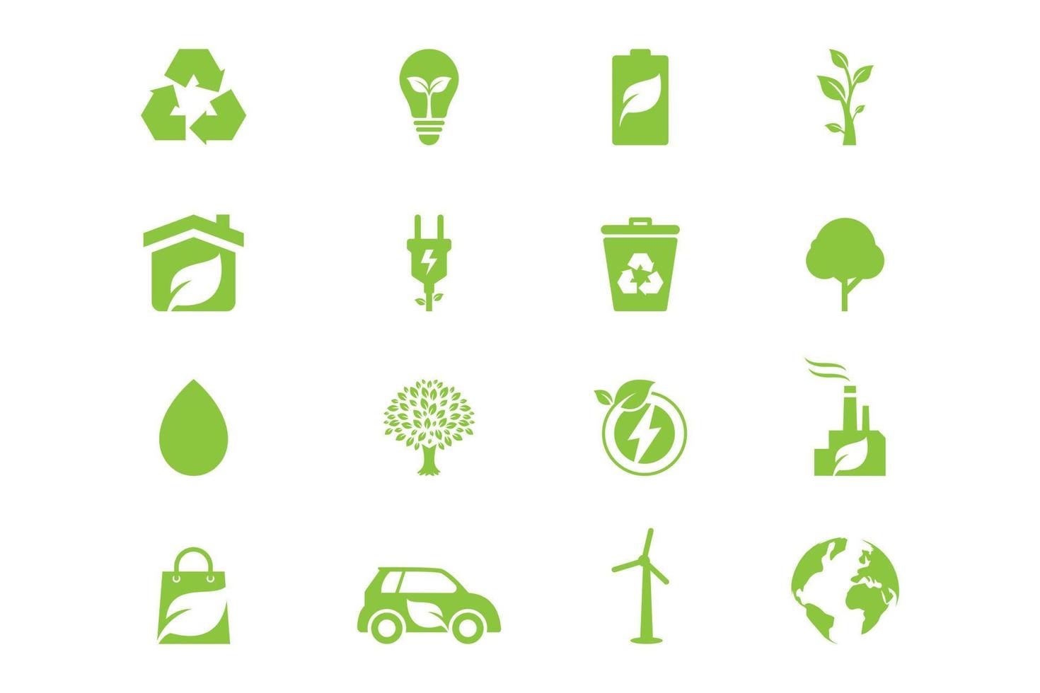 Grün Umgebung Symbol Zeichen Symbol Design, Ökologie, Energie, Umwelt, Natur, Grün Symbol einstellen Vektor Design