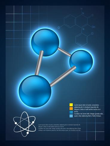 Molekulare infographic Schablonendesign 3d vektor