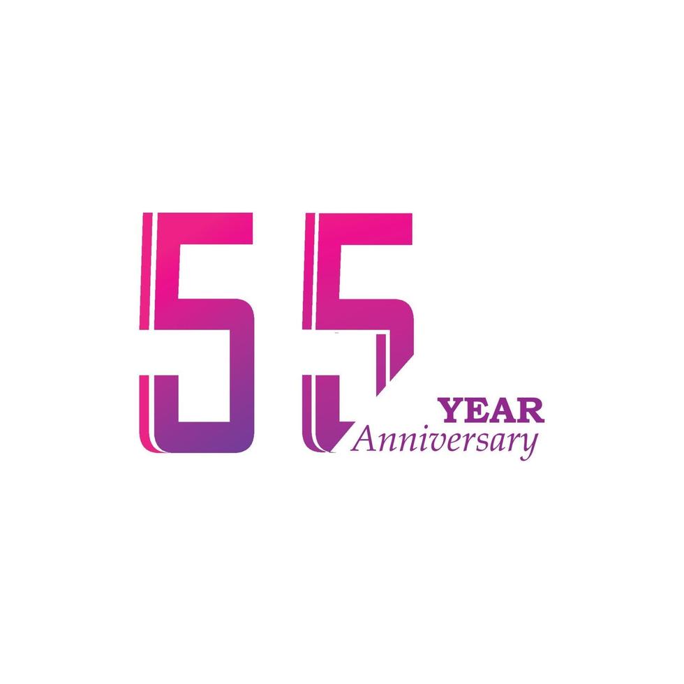 55 år årsdag firande regnbågsfärg vektor mall design design