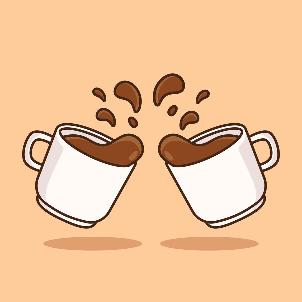 Tasse von Kaffee Karikatur Symbol Vektor Illustration. Kaffee trinken Symbol Konzept. Vektor eben Gliederung Symbol