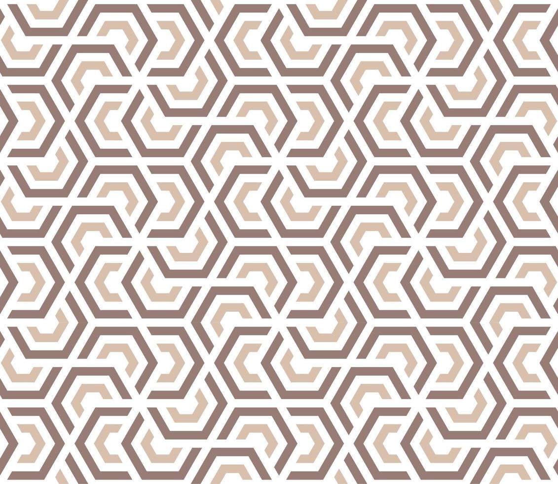 en sömlös mönster med beige och brun hexagoner vektor