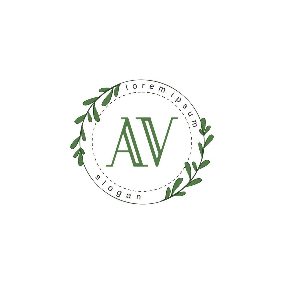 ein V Initiale Schönheit Blumen- Logo Vorlage vektor