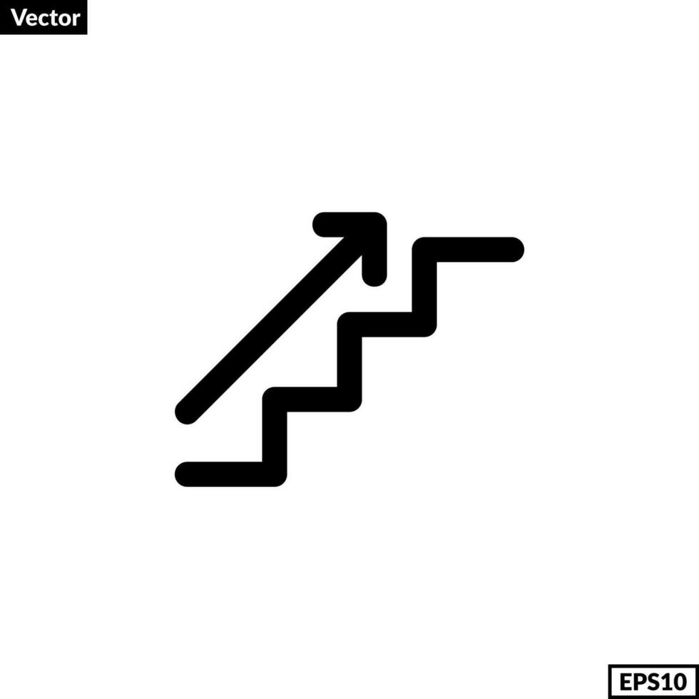 Treppe unterzeichnen. nach oben Symbol Vektor zum irgendein Zwecke