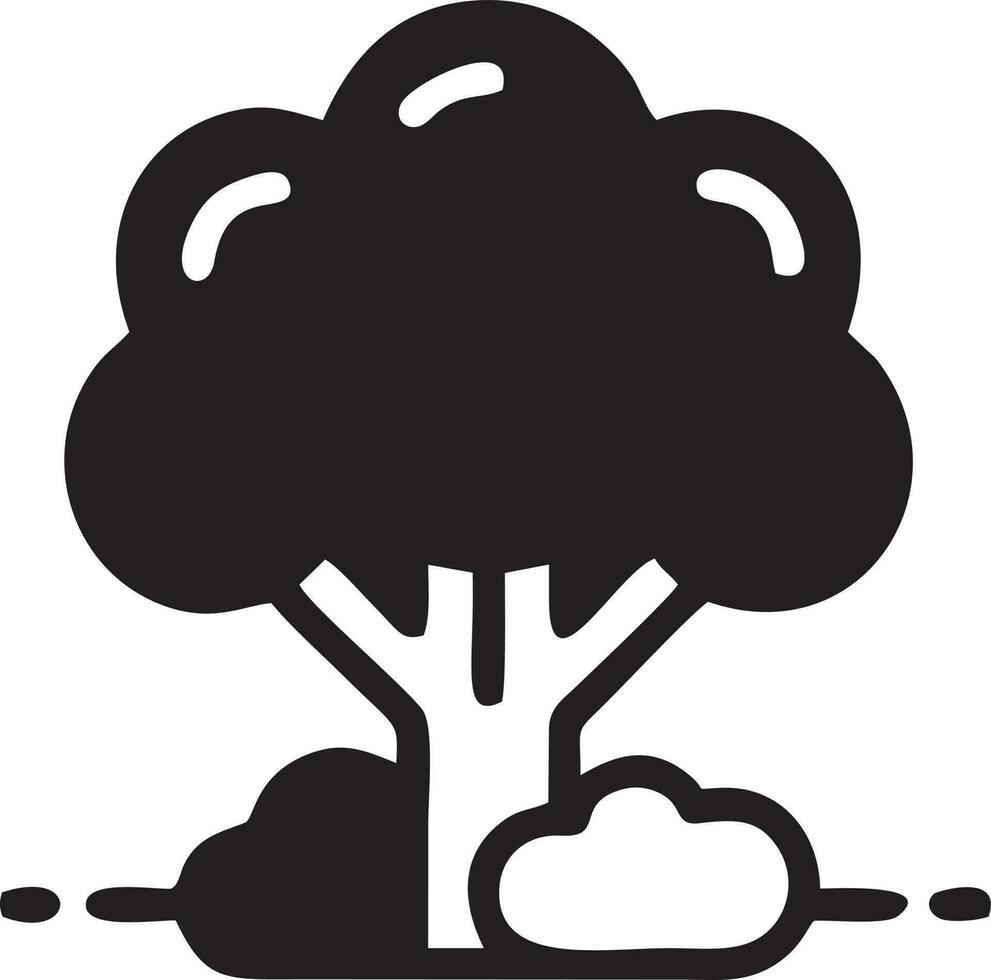 Baum Symbol Symbol Bild Vektor, Illustration von das Baum Botanik im schwarz Bild vektor