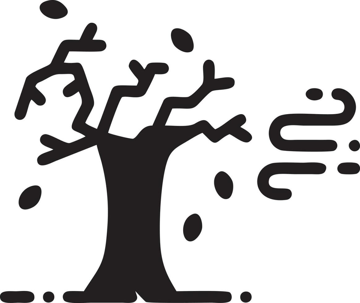 Baum Symbol Symbol Bild Vektor, Illustration von das Baum Botanik im schwarz Bild vektor