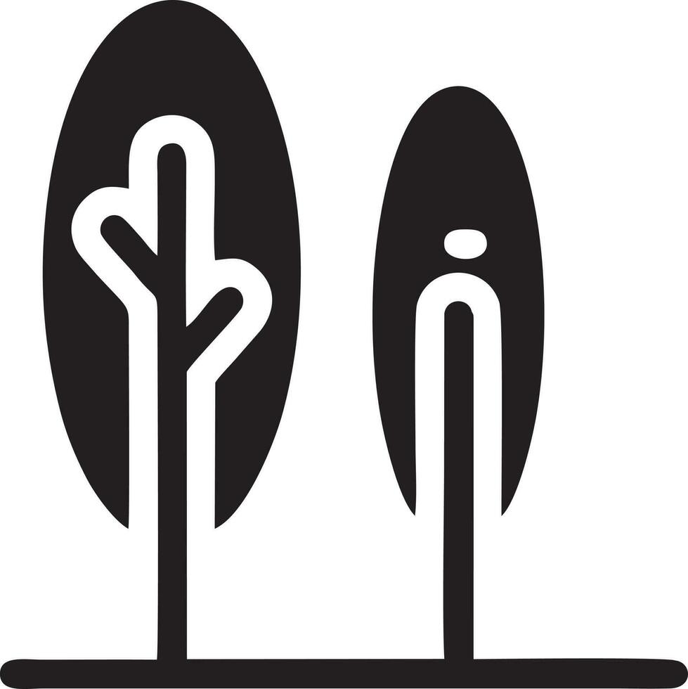 Baum Symbol Symbol Bild Vektor, Illustration von das Baum Botanik im schwarz Bild vektor