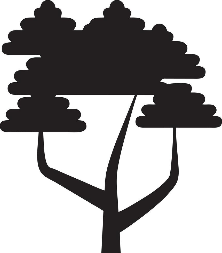 Baum Symbol Symbol Bild Vektor, Illustration von das Baum Botanik im schwarz Bild vektor