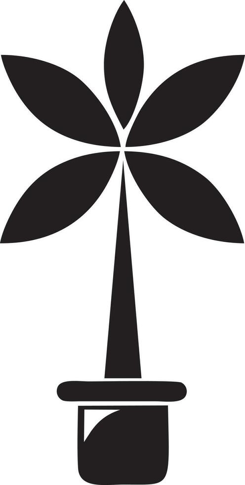 Baum Symbol Symbol Bild Vektor, Illustration von das Baum Botanik im schwarz Bild vektor