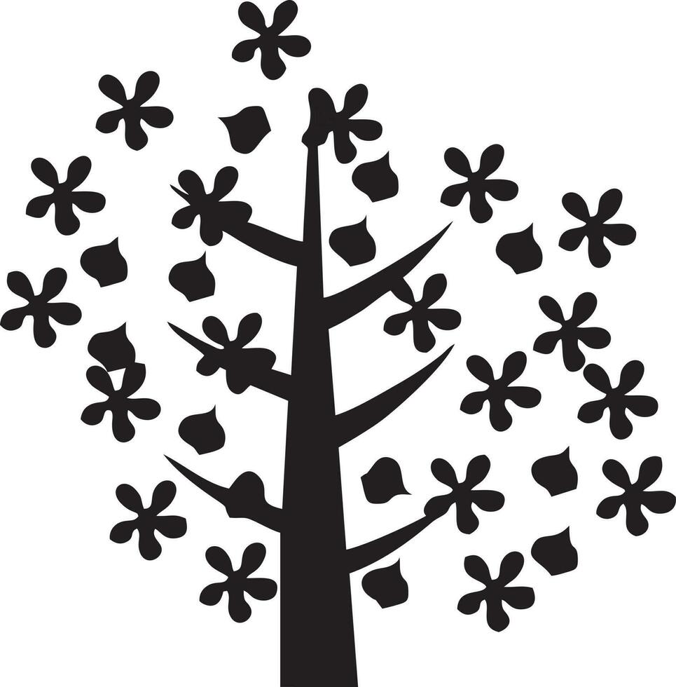 Baum Symbol Symbol Bild Vektor, Illustration von das Baum Botanik im schwarz Bild vektor