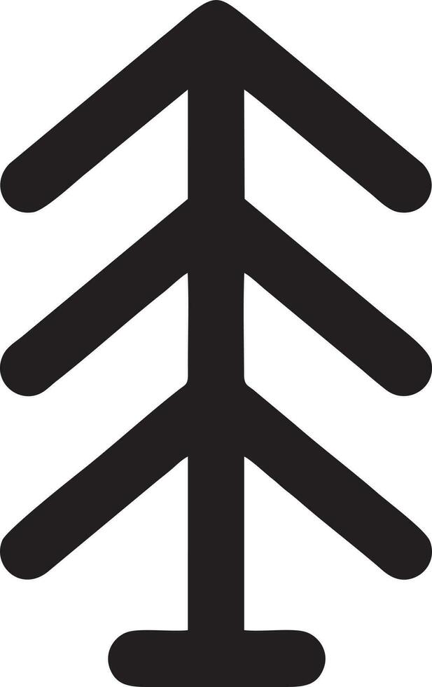 Baum Symbol Symbol Bild Vektor, Illustration von das Baum Botanik im schwarz Bild vektor