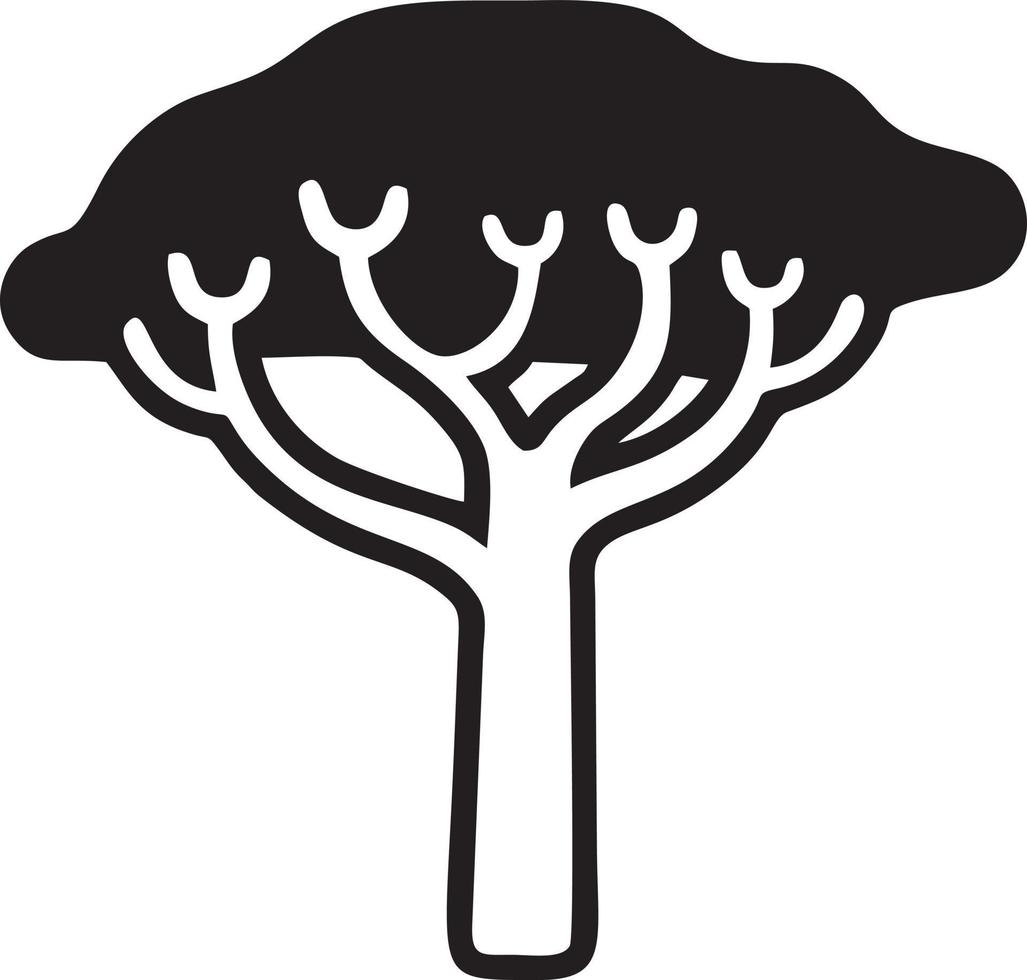 Baum Symbol Symbol Bild Vektor, Illustration von das Baum Botanik im schwarz Bild vektor