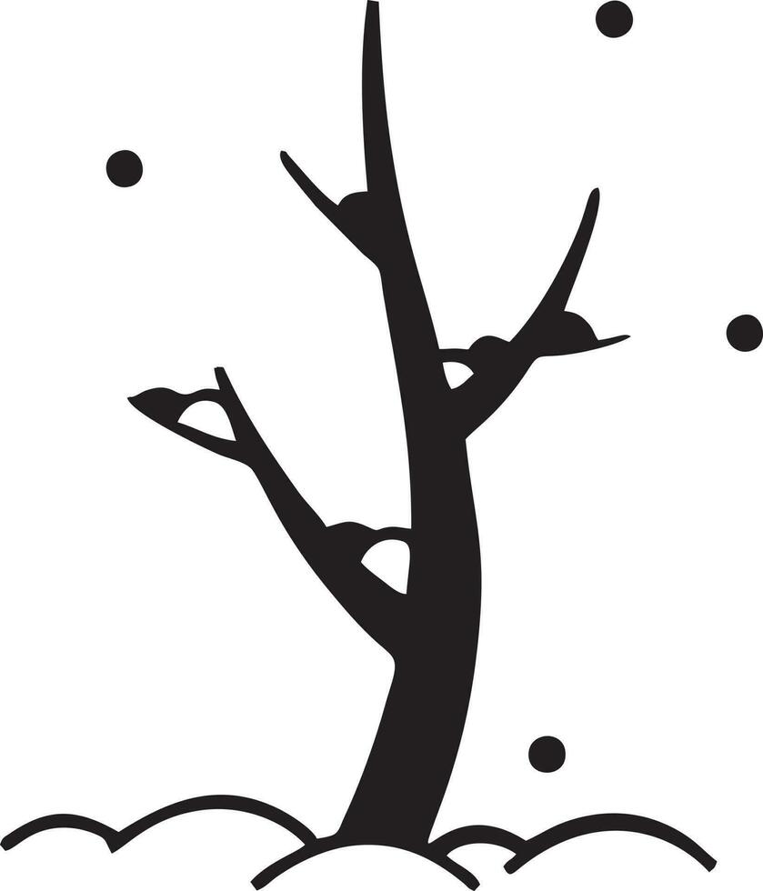 Baum Symbol Symbol Bild Vektor, Illustration von das Baum Botanik im schwarz Bild vektor