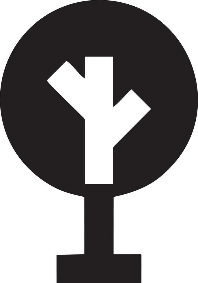 Baum Symbol Symbol Bild Vektor, Illustration von das Baum Botanik im schwarz Bild vektor