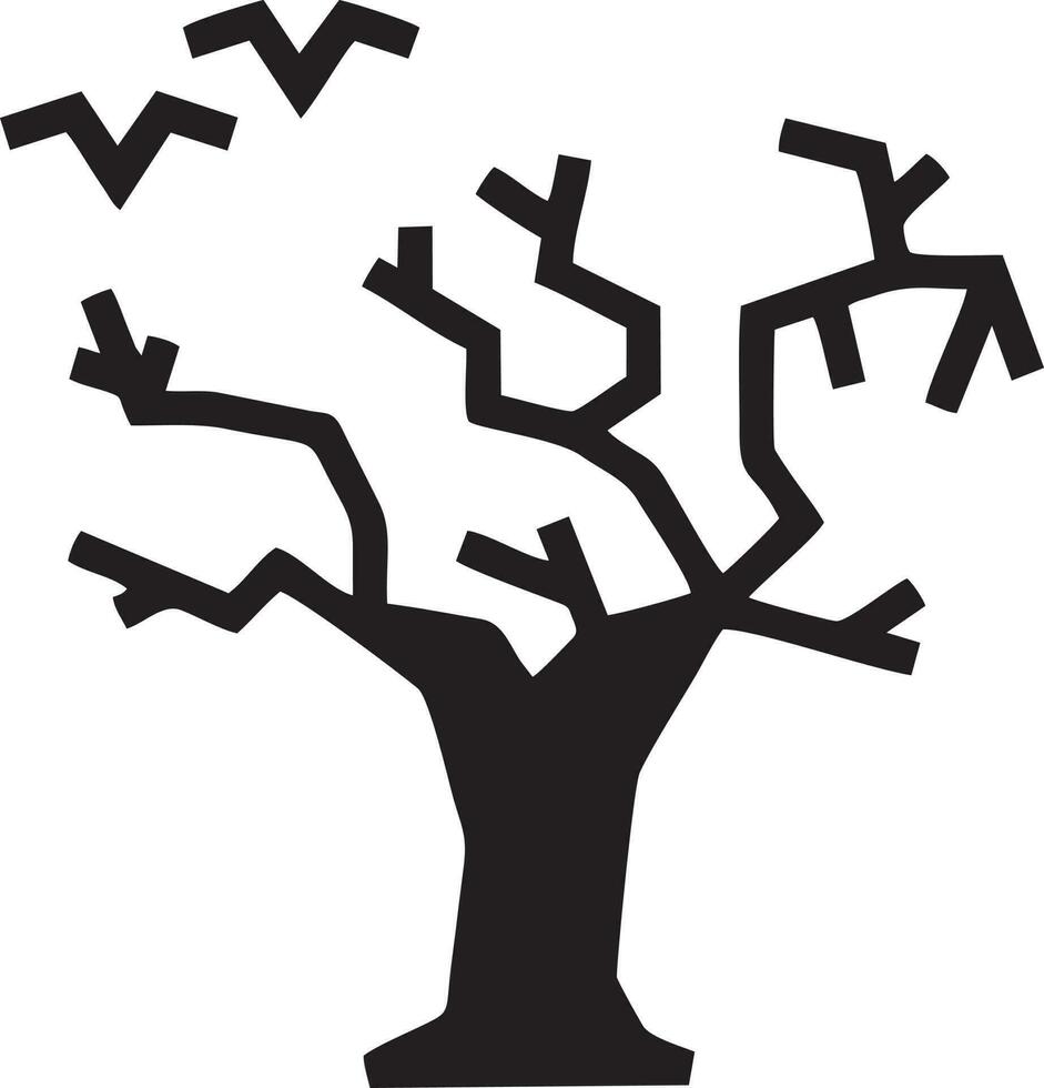 Baum Symbol Symbol Bild Vektor, Illustration von das Baum Botanik im schwarz Bild vektor