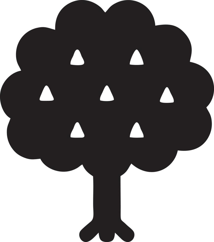 Baum Symbol Symbol Bild Vektor, Illustration von das Baum Botanik im schwarz Bild vektor