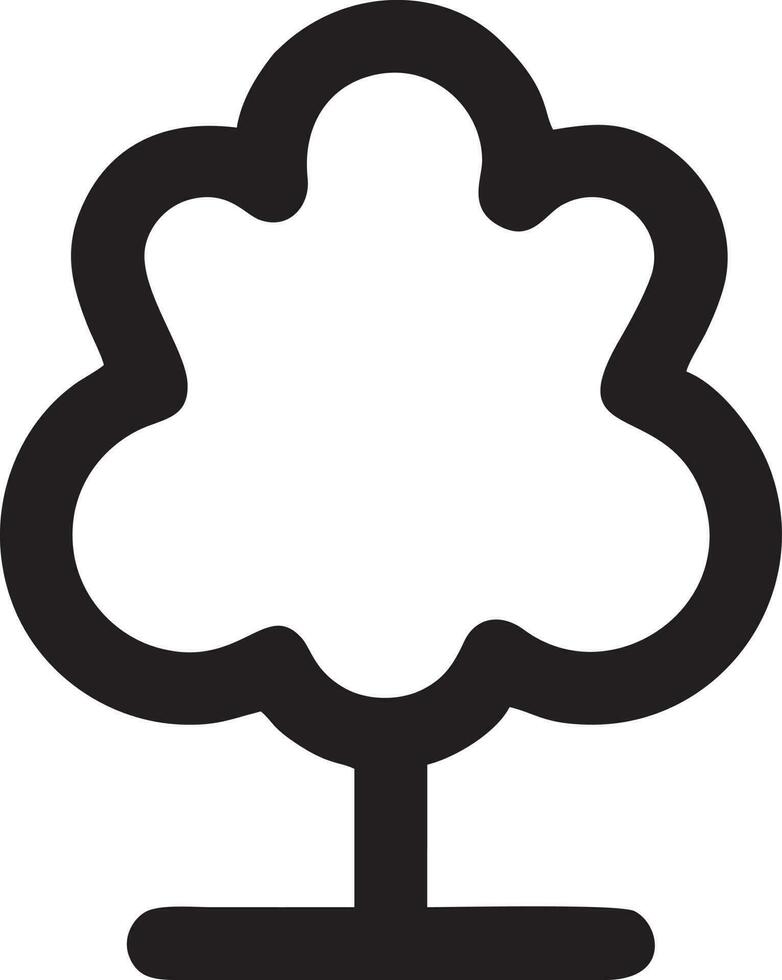 Baum Symbol Symbol Bild Vektor, Illustration von das Baum Botanik im schwarz Bild vektor