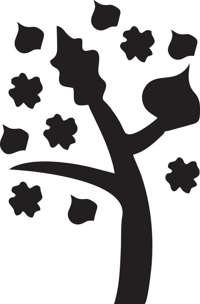 Baum Symbol Symbol Bild Vektor, Illustration von das Baum Botanik im schwarz Bild vektor