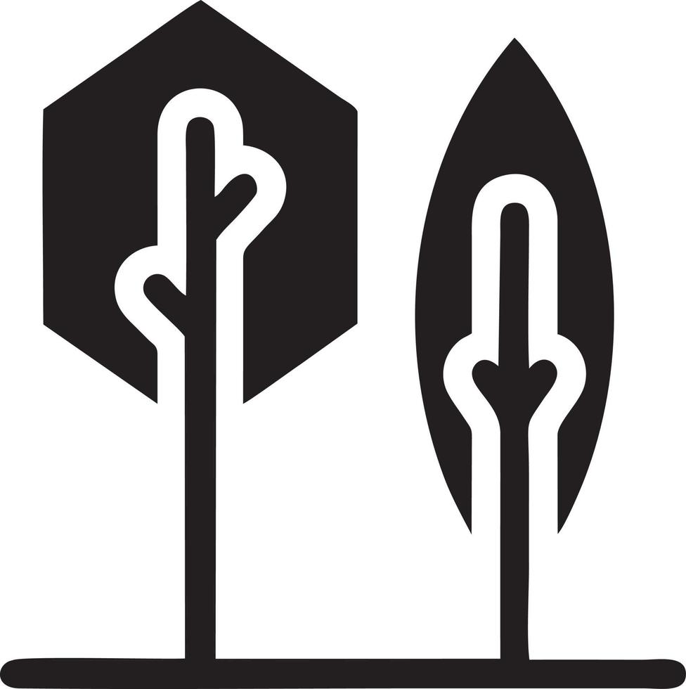 Baum Symbol Symbol Bild Vektor, Illustration von das Baum Botanik im schwarz Bild vektor