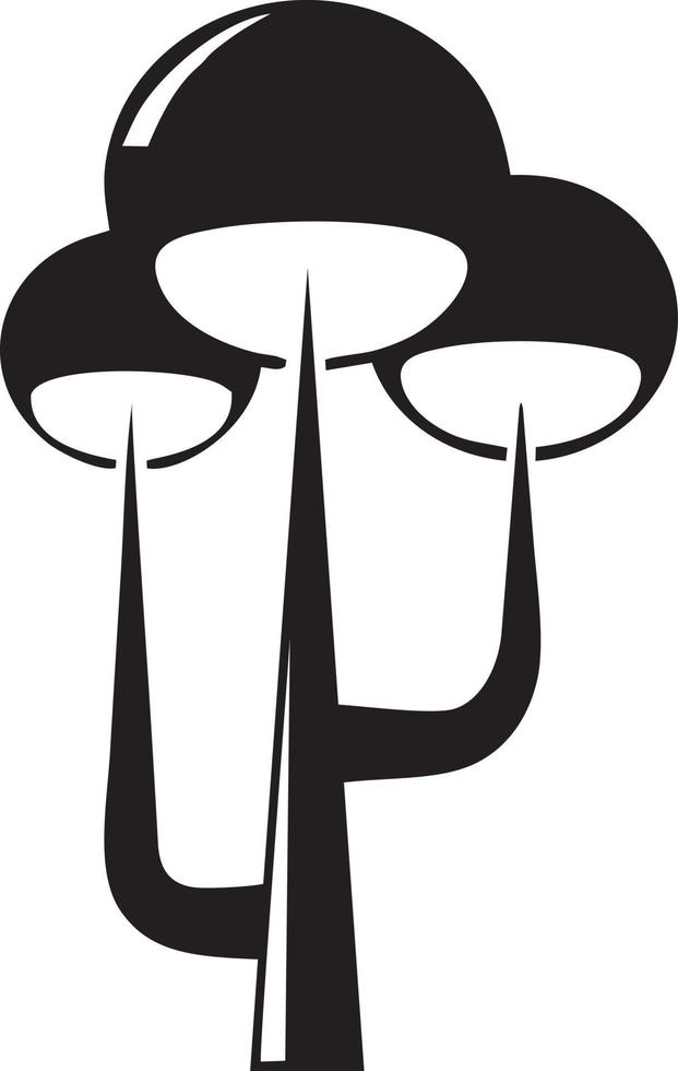 Baum Symbol Symbol Bild Vektor, Illustration von das Baum Botanik im schwarz Bild vektor