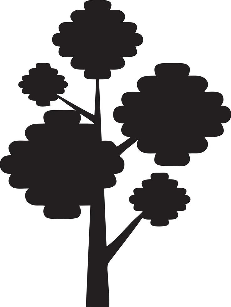 Baum Symbol Symbol Bild Vektor, Illustration von das Baum Botanik im schwarz Bild vektor