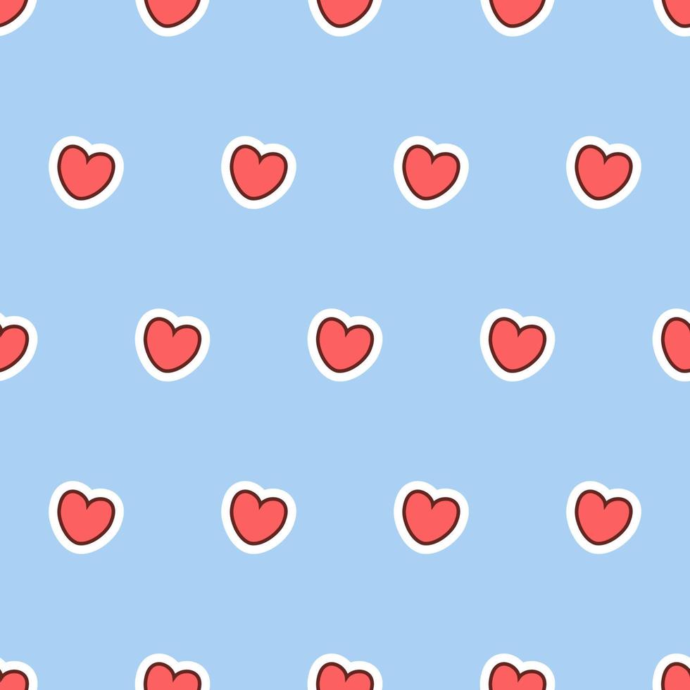 nahtlos Muster von rot Herzen auf ein Blau Hintergrund vektor