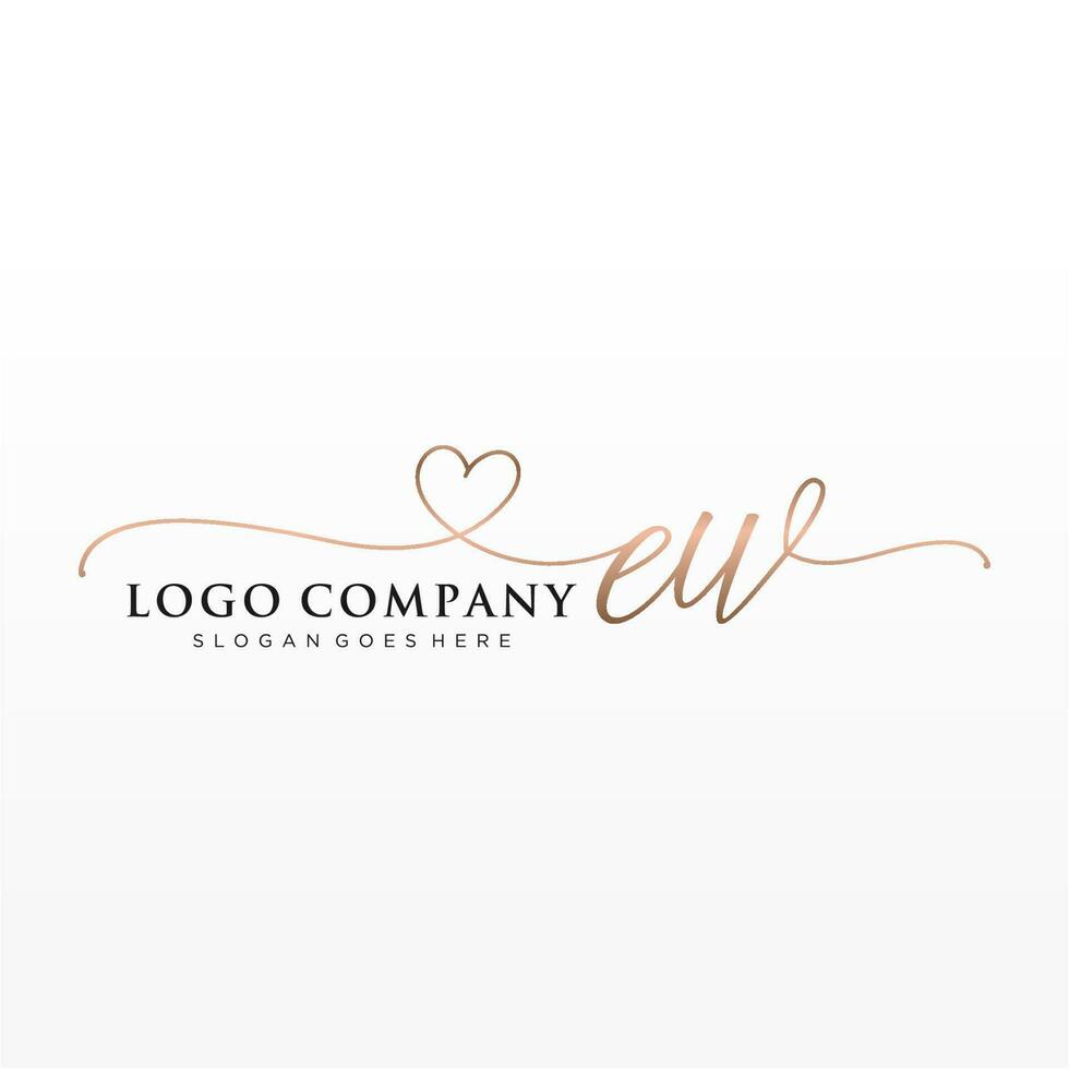 Initiale ew feminin Logo Sammlungen Vorlage. Handschrift Logo von Initiale Unterschrift, Hochzeit, Mode, Schmuck, Boutique, Blumen- und botanisch mit kreativ Vorlage zum irgendein Unternehmen oder Geschäft. vektor