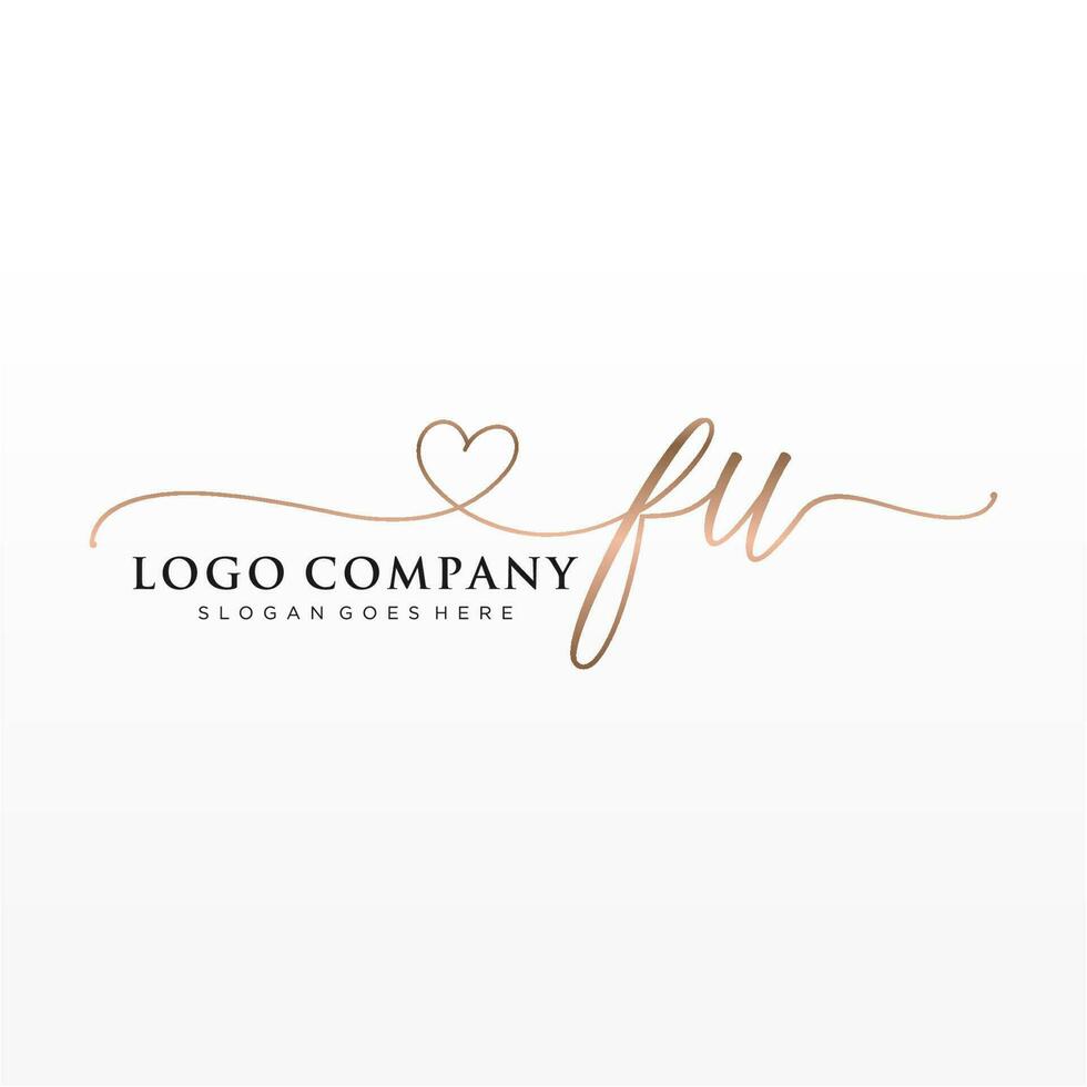 Initiale fu feminin Logo Sammlungen Vorlage. Handschrift Logo von Initiale Unterschrift, Hochzeit, Mode, Schmuck, Boutique, Blumen- und botanisch mit kreativ Vorlage zum irgendein Unternehmen oder Geschäft. vektor