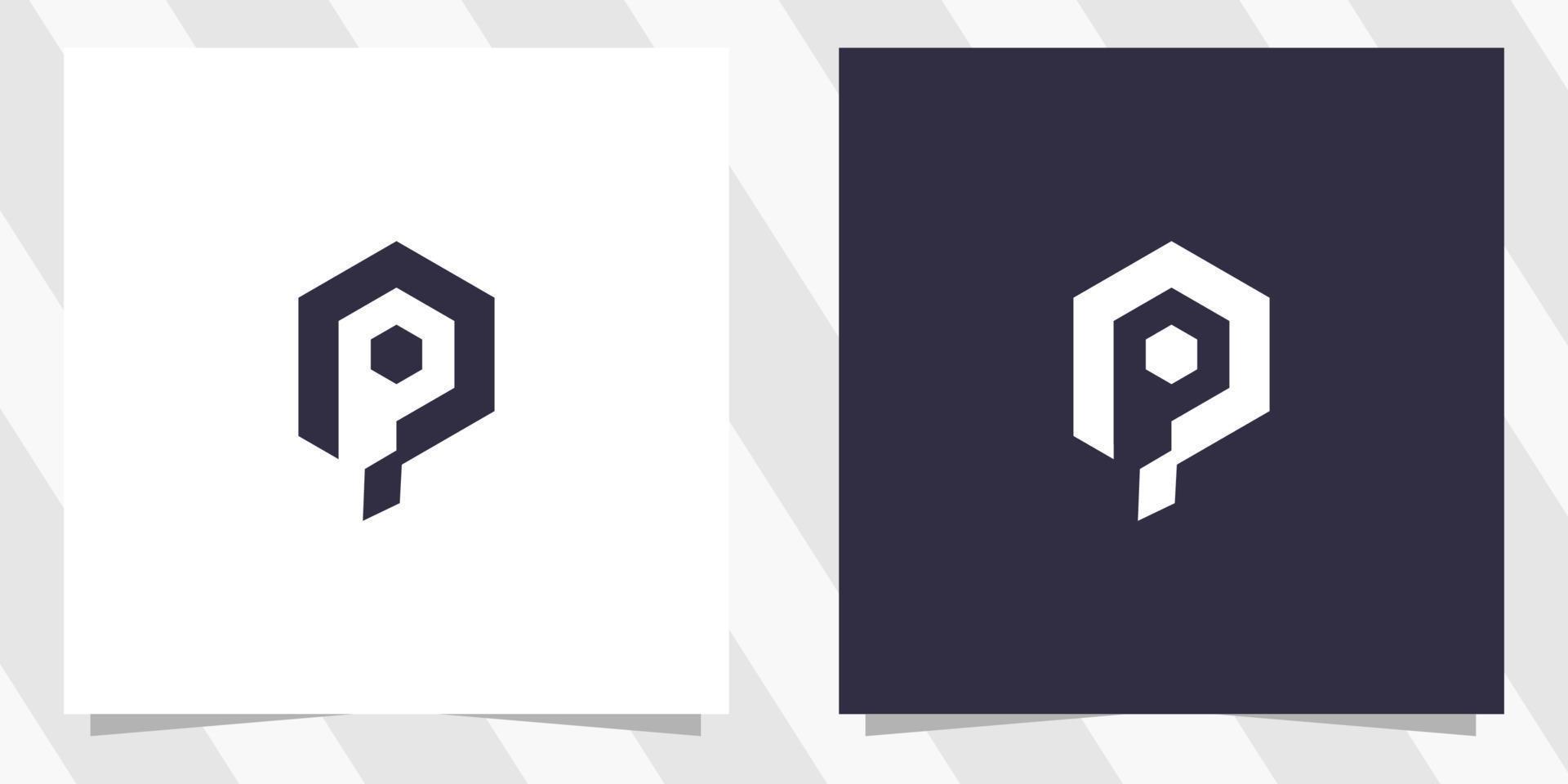 Buchstabe p-Logo-Design-Vorlage vektor