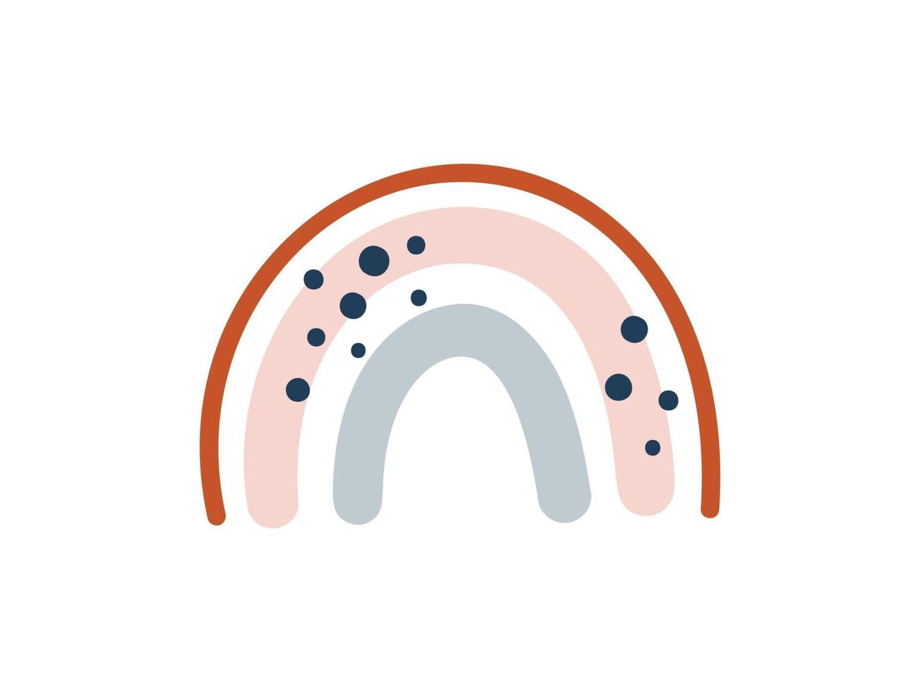 söt hygge baby vektor regnbåge. skandinavisk stil isolerad på vit bakgrund. barnsligt tryck för kläder, affisch, dekoration för plantskola