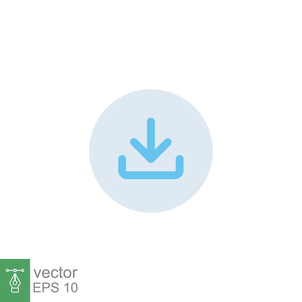 herunterladen Symbol. Software Daten Belastung, Nieder Pfeil Taste, Technologie Konzept. einfach eben Stil. Glyphe Symbol. Vektor Illustration isoliert auf Weiß Hintergrund. eps 10.