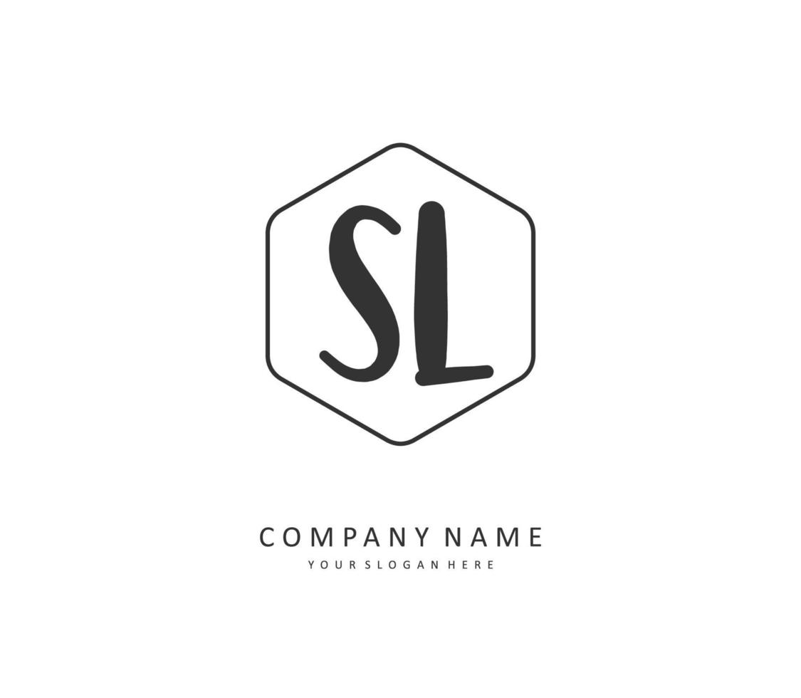 sl Initiale Brief Handschrift und Unterschrift Logo. ein Konzept Handschrift Initiale Logo mit Vorlage Element. vektor