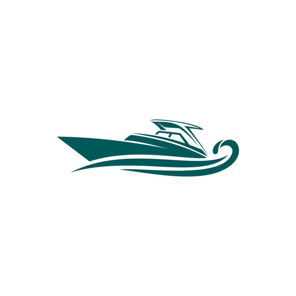 Boot Logo auf Schnellboot Weiß Hintergrund vektor
