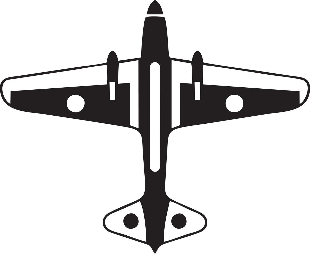 Flugzeug Symbol Symbol Bild Vektor, Illustration von das Flug Luftfahrt im schwarz Bild. eps 10 vektor