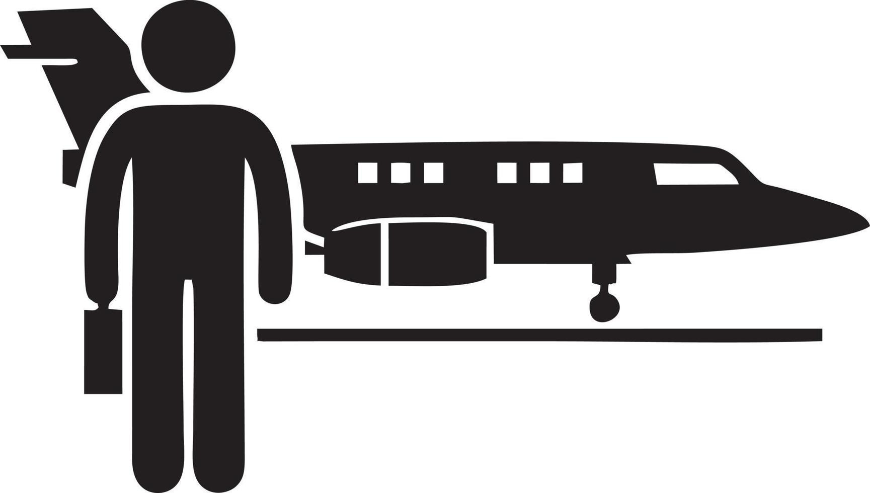 Flugzeug Symbol Symbol Bild Vektor, Illustration von das Flug Luftfahrt im schwarz Bild. eps 10 vektor