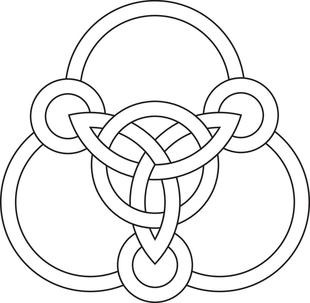 celtic Knut trinity tatuering design linje mönster hand dragen färg symbol vektor